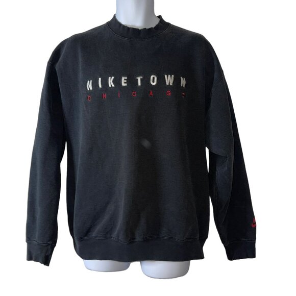 Rare Vintage Nike Sweatshirt Mens XL NikeTown Chicago Well Worn Made USA HTF